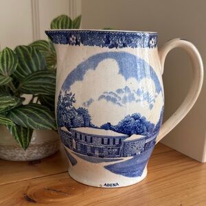 Vintage Adams “Adena” Blue Transferware Pitcher